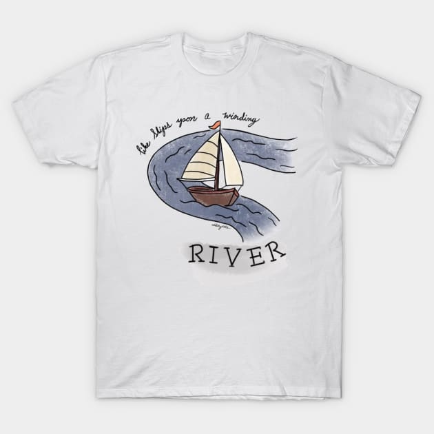 Like Ships Upon A Winding River otgw wirt quote colored T-Shirt by OddityArts